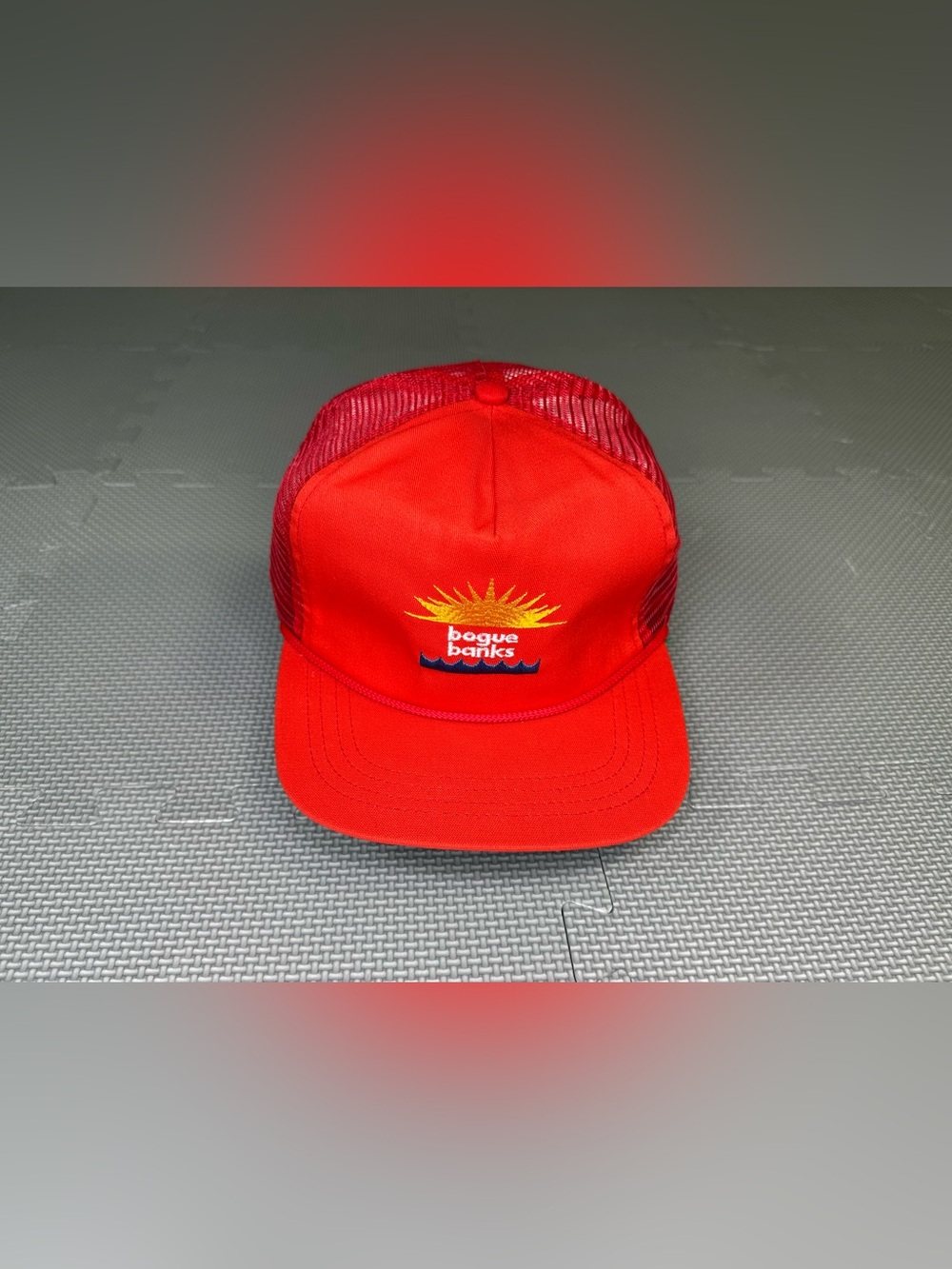 Vintage Duckster Hat Cap Rope Bogue Banks North Carolina Mesh Strap With Buckle